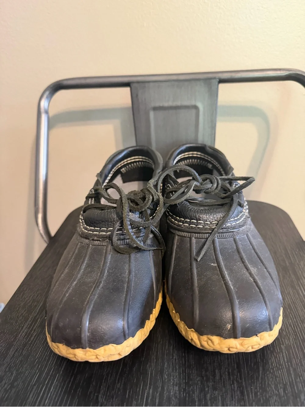 L.L.Bean Bean Boots Made in Maine Duck Shoes Black 7M